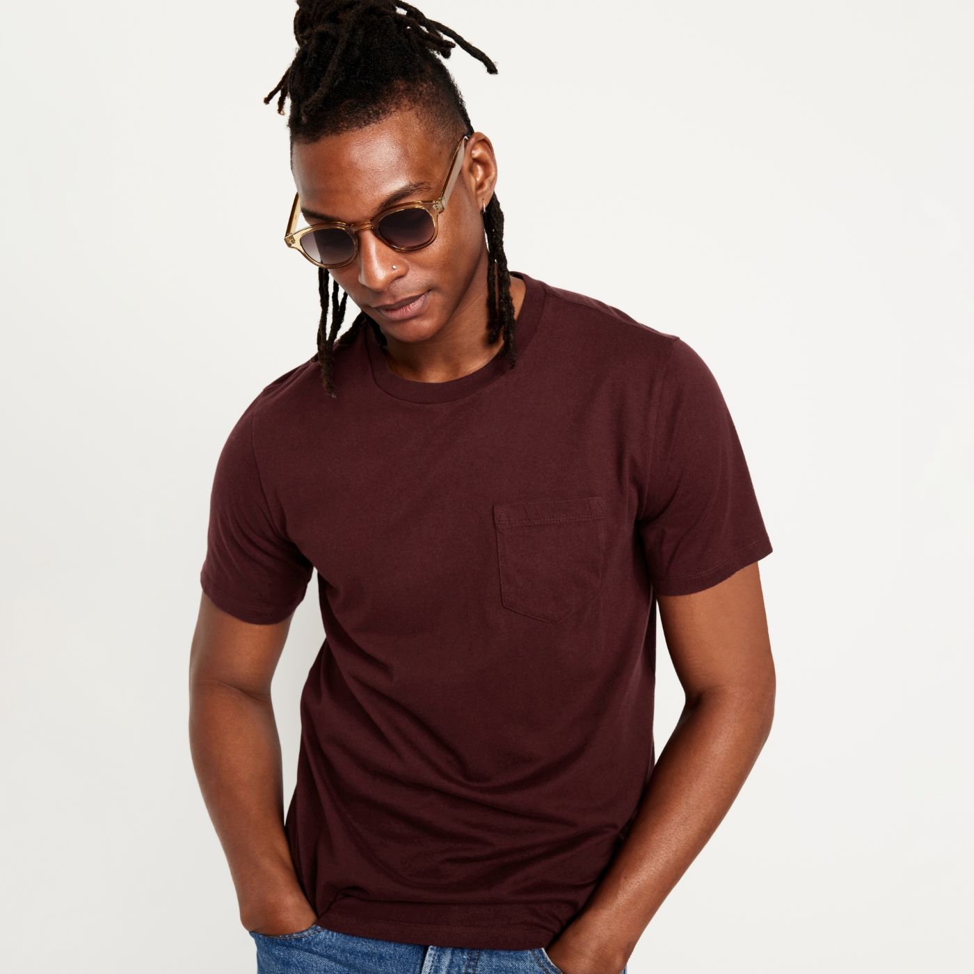 A male model wearing on sale Old Navy  apparel