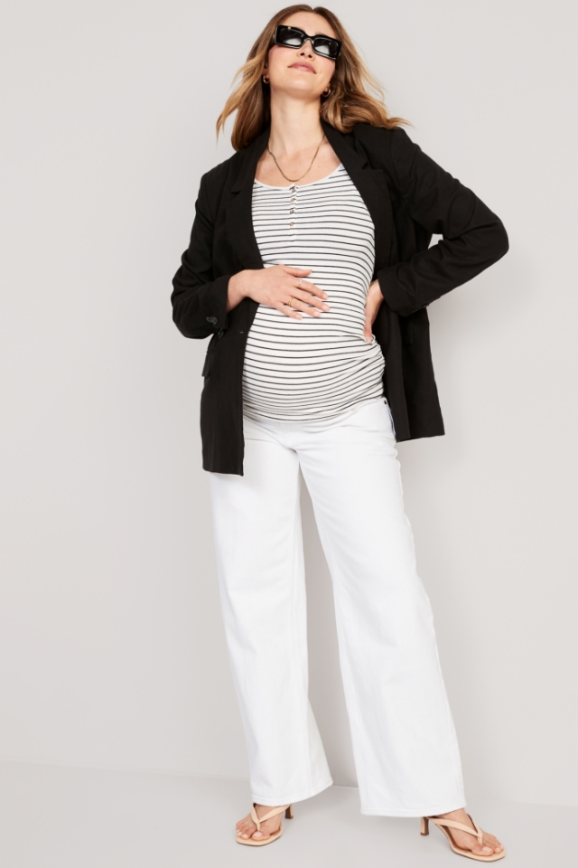 Skinny Fit Maternity Work Pants in Black – Angel Maternity USA