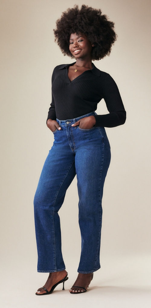 A pair of high waisted curvy OG loose jeans.